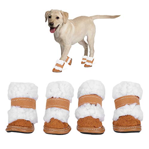 Hundestiefel Für Den Winter, Warme Stiefeletten Für Hundepfoten Mit, Rutschfeste Hunde-Schneestiefel, Hundeschuhe Für Pfotenschutz(1) von Beufee