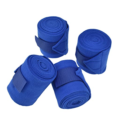 Polo-Bandagen für Pferde, 4-teiliges Baumwoll-Verband, Pferde-Polo-Beinbandage, Tier-Beinschutz, weiches Polyester-Set, Set für Hund, Kuh, Katze, Blau von Beufee