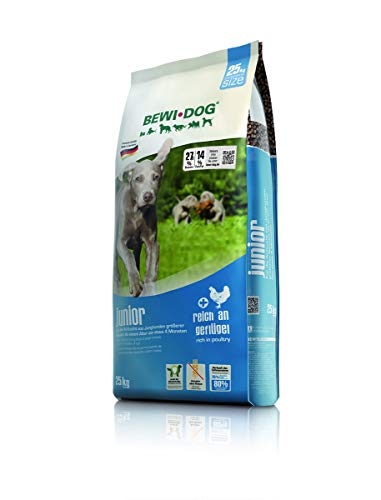 BEWI DOG Junior [25 kg] Hundefutter | Trockenfutter für junge Hunde ab 4. Monat | ohne Weizen & Soja | 80% tierisches Eiweiß von Bewi Dog