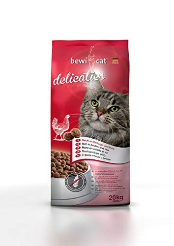 bewi cat Delicaties [20 kg] Katzenfutter | Für ausgewachsene Katzen ab dem 1. Jahr | mit Geflügel & Reis | für kastrierte Katzen geeignet von Bewi Dog