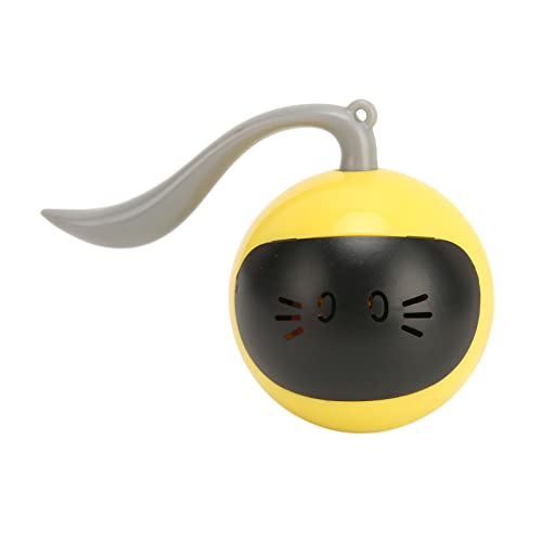 Automatisches Katzenballspielzeug, Beweglicher Katzenball mit Intelligenter Berührung und LED-Leuchten, 2 Stunden Spielzeit, Anhängbarer Anhänger, Wiederaufladbares Interaktives von Bewinner