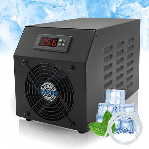 Bewinner Aquarium Water Chiller – 1/4 PS 16 Gal Wasserkühler mit Pumpe und Schlauch, Geräuscharmes Kühlsystem für die Hydrokultur von Fischgarnelen (EU-Stecker 220 V) von Bewinner