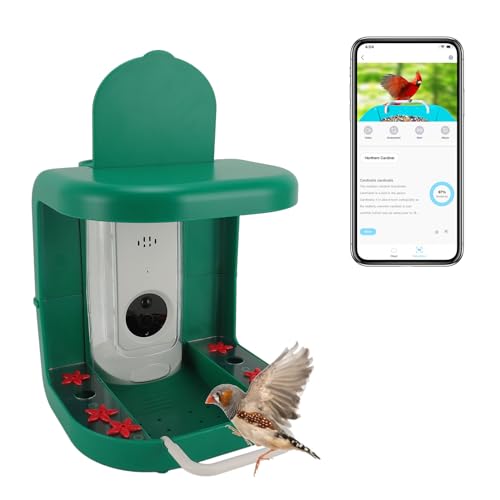 Intelligente Vogelfutterstation mit Kamera, 1296P, Intelligente KI, Identifiziert über 10.000 Vögel, Vogelarten-Kamera, Kabellos, Solarbetrieben, Automatische Erfassung von von Bewinner