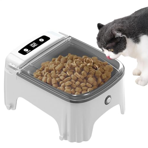 Automatischer Katzen-Futterspender, Sensor für Katzen, zeitgesteuert, automatischer Haustierspender, elektrischer Futterspender, Trockenfutter, Haustiernapf für Kätzchen von Bexdug