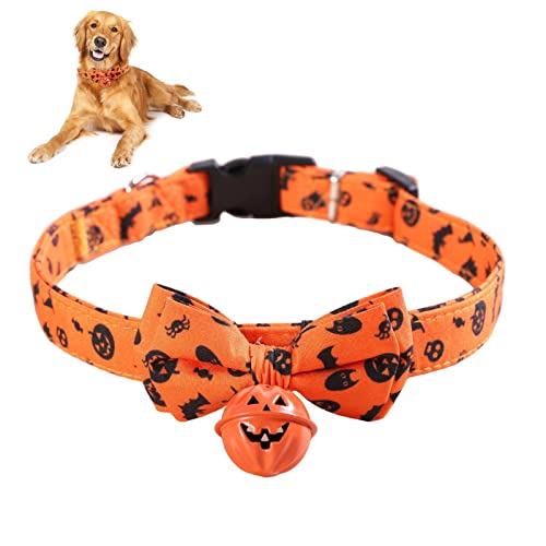 Bexdug 10 Pcs Haustier-Halloween-Krawatten - Bequemes Halloween Hundefliegenhalsband mit Fliegenglocke - Halloween-Hundehalskette, Welpen, Katzen, kleine Hunde, Schleife, Hallowmas, Schleifen von Bexdug