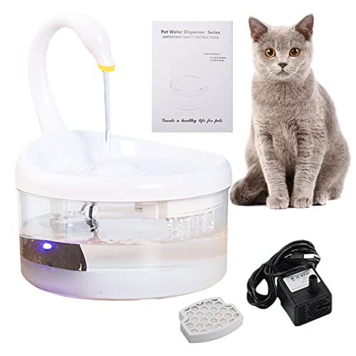 Bexdug 2 Pcs Katzenwasserspender, Wasserspender für Haustiere mit USB, Haustierbrunnen, automatischer Katzenwasserbrunnen Hundewasserspender mit intelligenter Pumpe für Katzen, Hunde, mehrere von Bexdug