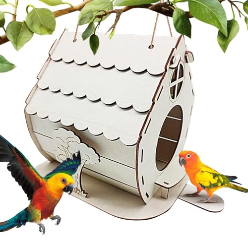 Bexdug hölzernes Vogelhaus, Vogelhäuschen für den Außenbereich,Vogelhaus Outdoor Kit | Wood Creativity Vogelfutterhaus für Fenster, Baum, Wand und Dach von Bexdug