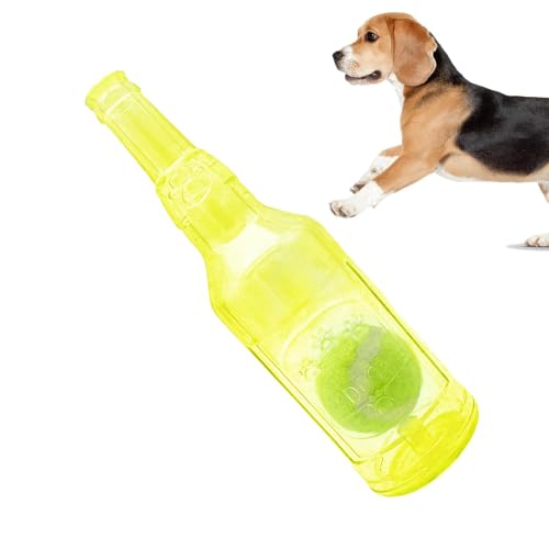 Bexdug Flaschen-Kauspielzeug für Hunde, Hundespielzeug, Wasserflaschen-Zerkleinerer | Beißendes Kauspielzeug für Welpen | Lustige Flasche mit Ballspielzeug, Haustierzubehör, Hundespielzeug, von Bexdug