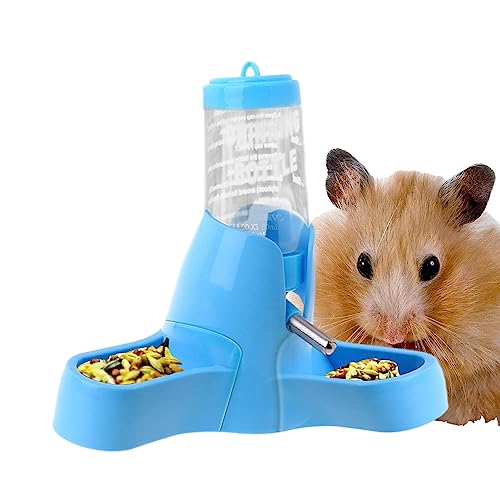 Bexdug Futter- und Wassernapf für Hamster,Automatischer Futter- und Wasserspender für Hamster - Haustierzubehör 80 ml Trinkflasche für Hamster von Bexdug