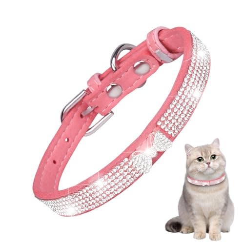 Bexdug Glitzerndes Hundehalsband, Mikrofaser, Haustierhalsband für Mädchen, Katzen und Hunde, verstellbar, ausgefallenes Hundehalsband, weiches weibliches Hundehalsband, reißfestes von Bexdug