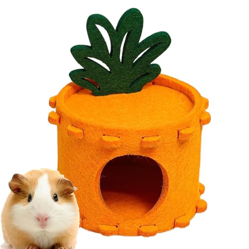 Bexdug Hamsterbett aus Filz, Schlafsack aus Hamsterfilz, Weiches Ananas-Filz-Hamsterhaus, Hamsterbett, Niedliches Hamster-Zubehör, Tunnel, gemütliches Schlafnest für Chinchillas und Meerschweinchen von Bexdug