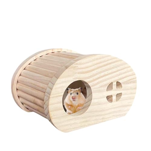 Bexdug Hamsterhausbett,Hamsterhaus aus Holz | Kleintierversteck | Hamsterhaus, Lebensraum, Dekohaus, Käfig-Spielzeughaus für Hamster, Mäuse, Rennmäuse von Bexdug