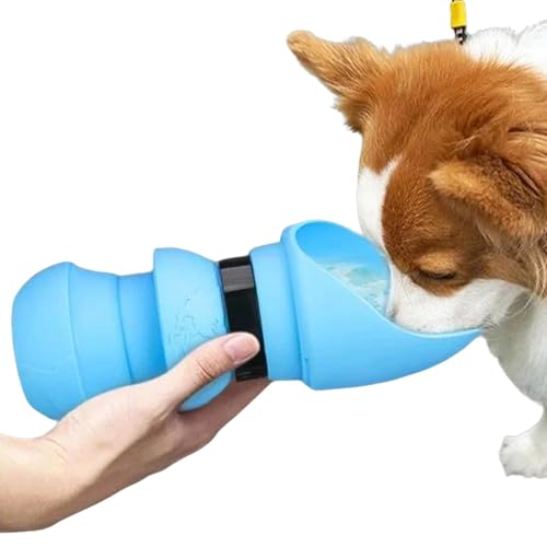 Bexdug Hund Reise Wasserflasche | Reise Haustier Feeder Wasserflasche | Futterbehälter Hund Trinkflasche, Faltbarer Hund Wasserspender, Haustier Wasserflasche für Katzen Hunde von Bexdug