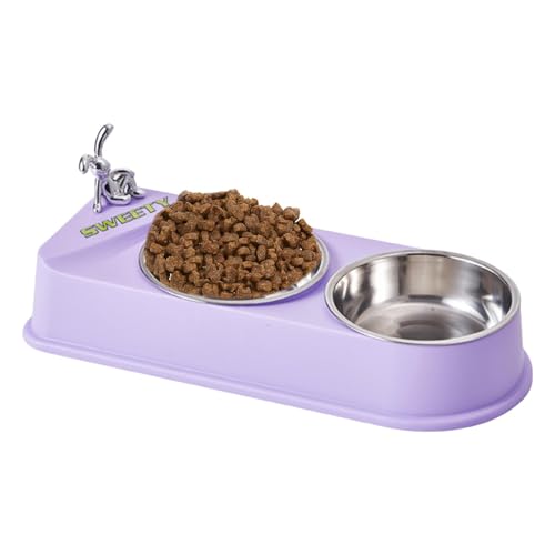 Bexdug Hundenapf für Futter Wasser, rutschfeste Futternapf Haustier Doppelter Hund Katze Näpfe Indoor Wassernapf für kleines Haustier Kätzchen Häschen von Bexdug