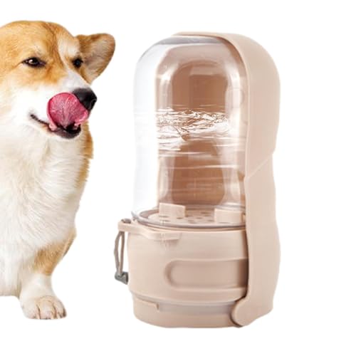 Bexdug Hundewasserflasche Futterschüssel, 2 in 1 Hundwasserflasche,Hundereise Trinkwasserflasche | Hundezubehör Fütterungsversorgungen Aktivkohlenstofffilter, durchlaufsicheres Design für das Gehen von Bexdug