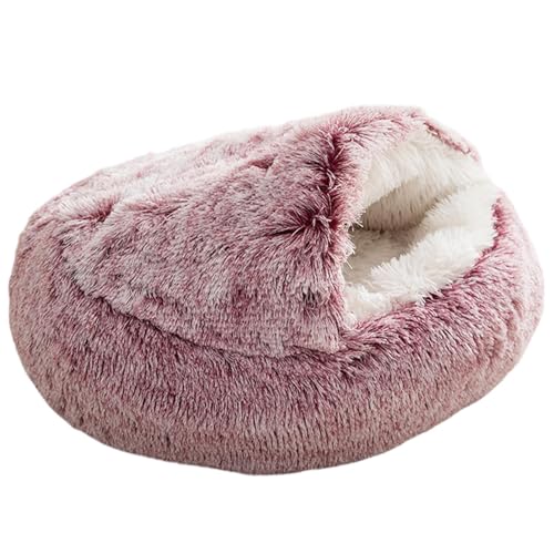 Bexdug Katzenbett – Muschelförmiges warmes Katzennest | kleine Hundehütte für den Innenbereich, überdachtes Hunde- und Katzenbett, bequeme Hundehütte von Bexdug