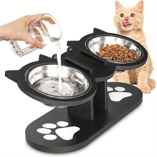 Bexdug Katzennapf Für Futter Und Wasser,Verstellbares Hundenapf Set Auch Für Hunde - Haustier Tränke Für Haushalt Mehrkatzenhaushalte Kätzchen Senioren Bexdug Katzennapf Für Futter Und Wasser,Verstellbares Hundenapf Set Auch Für Hunde - Haustier Tränke Für Haushalt Mehrkatzenhaushalte Kätzchen Senioren von Bexdug