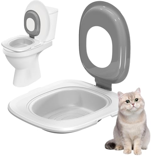 Bexdug Katzentoilettensitz, Toilettentoiletten-Trainer, hygienisches Haustierzubehör für die meisten Toiletten, wiederverwendbarer Haustier-Töpfchentrainer für Katzen von Bexdug