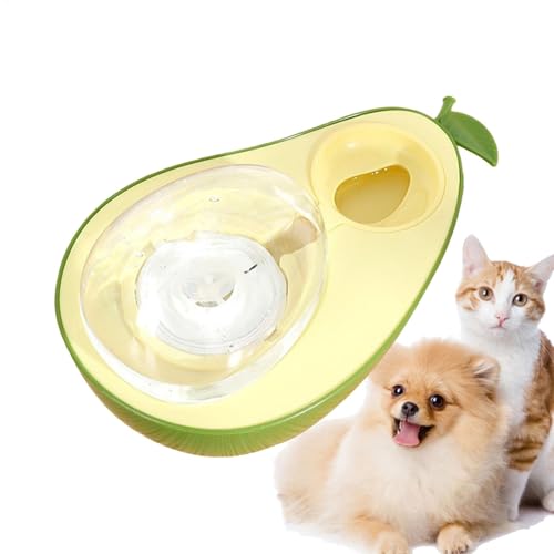 Bexdug Kitten Food Bowl, Kätzchen -Fütterungsschale,690 ml langsame Fütterung Doppelschüssel Avocado Form | Anti-Choking-Katzen-Lebensmittel-Utensilien, Großkaliber-Haustierversorgungen für kleine von Bexdug