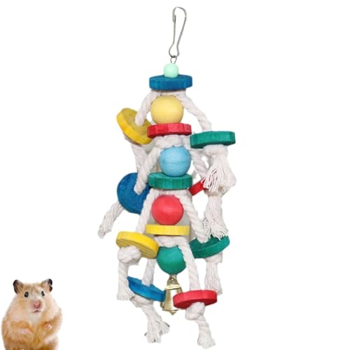 Bexdug Parrot Shredder Toys, Shredding Spielzeug für Vögel - Papageienspielzeug mit mehrfarbigen natürlichen Holzblöcken,Blockpapageiblöcke für afrikanische Grau, Aras, Conure, Cockatoos, Cockatiel von Bexdug