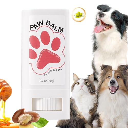 Bexdug Pfotenbalsam, Hundepfotenwachs - Hundepfotenwachs für trockene Pfoten - 20 g natürlicher, wirksamer und sicherer Cremebutter-Pfotenbalsam für Katzenhunde, schützt und heilt trockene, rissige von Bexdug