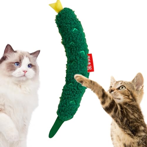 Bexdug Quietschendes Katzenspielzeug, Plüsch-Kauspielzeug für Katzen | Gurken-Katzenminze-Spielzeug, gefüllte Karotten-Kauspielzeuge - Soft Pet Supplies Interaktives Crinkle-Katzenspielzeug für von Bexdug