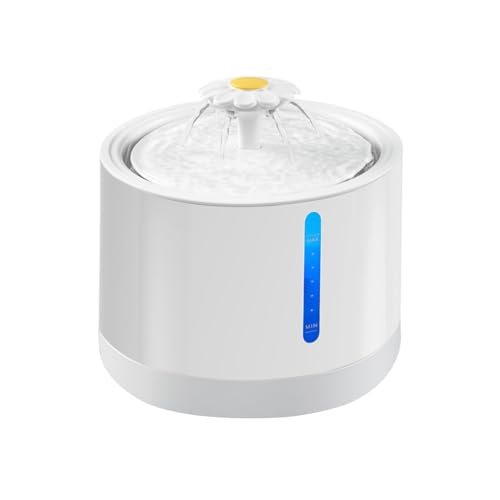 Bexdug Trinkbrunnen für Haustiere, 2 l, Welpen-Wasserspender mit LED-Wasserstandsfenster, wiederaufladbar, für Hunde, automatische Bewässerung, Zubehör für Katzen, Hunde, mehrere Haustiere von Bexdug