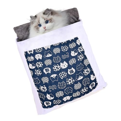 Bexdug Warmer Schlafsack für Katzen, Warmer Schlafsack für Katzen, Kätzchenhöhlenbett, Weicher Katzensack, Katzenbett, Kätzchenhöhlenbett, Katzennestbett zum Schlafen, Welpen-Kuschelsack-Katzenhaus von Bexdug