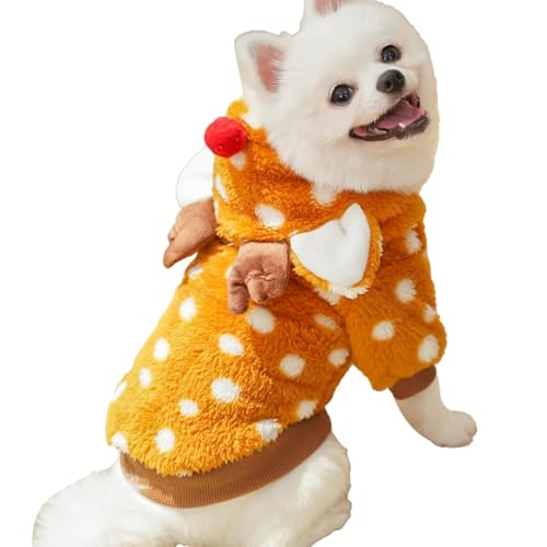 Bexdug Weihnachts-Elch-Welpen-Outfit, Weihnachts-Hundekleidung | Hund Elch Cosplay Kleidung Fleece Weihnachtskostüm | Winterkleidung für Haustiere für kleine und mittelgroße Hunde für Ausflüge und von Bexdug