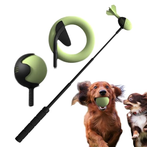 Bexdug Welpenspielzeug, Ballwerfer, rutschfester Griff, Tennisballwerfer für kleine Hunde, einziehbarer rutschfester Griff, Welpenball, Wurfstock, Tennisballwerfer zum Spazierengehen von Bexdug