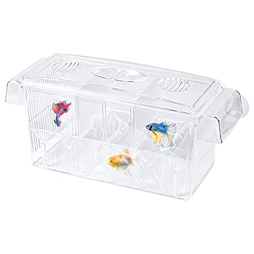 Bezavea Fischzuchtbox mit Saugnäpfen, Fisch-Isolationsbox, Zuchtbox für Fischtank, Frittierkasten, Aquarium, transparentes Aquarium für tropische Fische, Guppy und schwimmende Fische von Bezavea