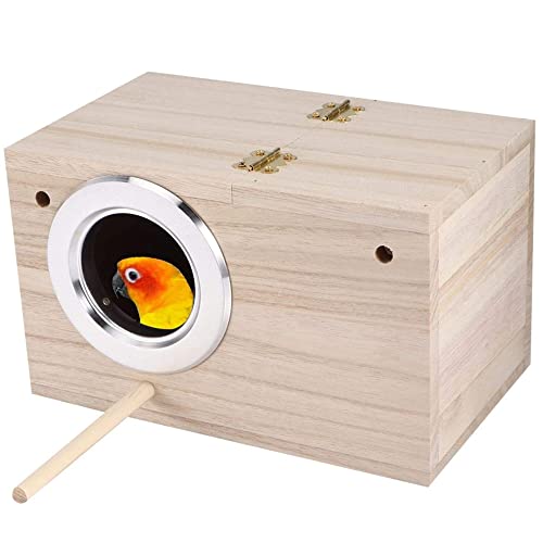 Sittich Nistkasten Vogelhaus,Hölzerne Vogel Nistkasten,Wellensittich Holz Zuchtbox,Brutkasten Für Papageien,Mit Stehstange,Verwendet Für Kleine Vögel Wie Finken,Wellensittiche,Kanarienvögel Usw von Bhina