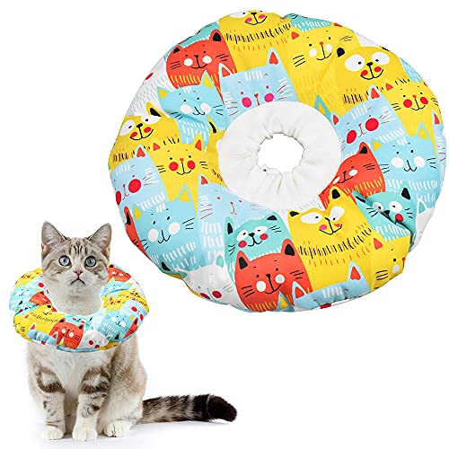 Bhina Weich Katze Halsband,Katzen Halsband Soft,Katze Soft Halsband,Anti Biss Einstellbarer Kragen,Pet Schutzkragen,Verstellbare Größe, Geeignet Für Die Postoperative Erholung Von Katzen Und Hunden von Bhina