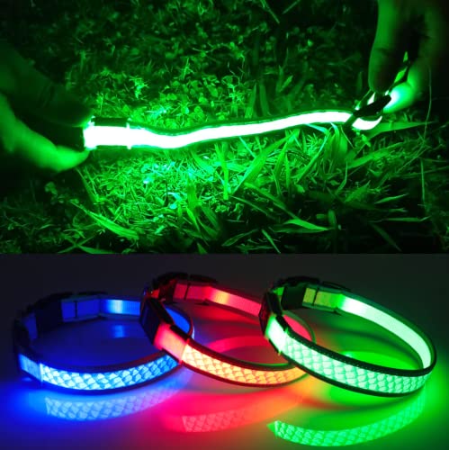 BiPawTi LED-Hundehalsband, leuchtet im Dunkeln bei Nacht, Sicherheit, wiederaufladbar, beleuchtet, superhell, beste Hunde-Campingausrüstung von BiPawTi