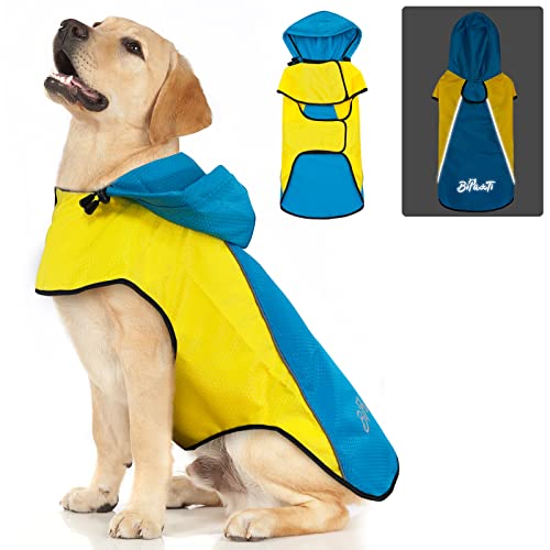 BiPawTi Regenmantel für Hunde-Regenmantel Wasserdicht Mit Hoch Reflektierenden Streifen Hunde Regenjacke Hund Regenmantel Hundekleidung für Kleine Mittel Große Hunde von BiPawTi