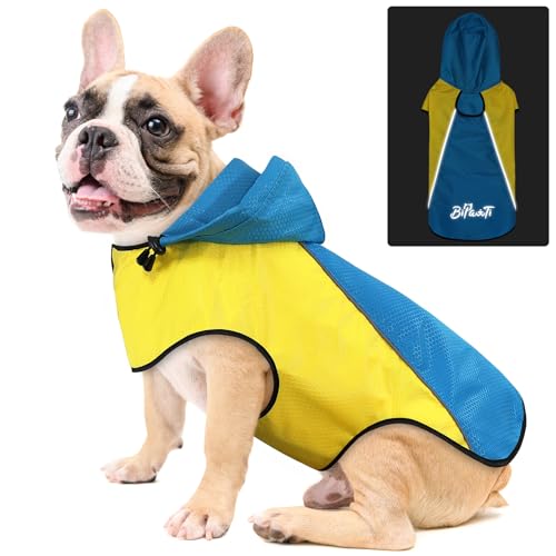 Hunde-Regenmantel, wasserdicht, mit Kapuze, reflektierend, Sicherheits-Regenjacke, Winddicht, schneefest, Hunde-Regenmantel für kleine, mittelgroße und große Hunde von BiPawTi