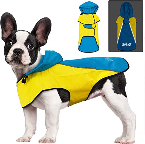 Hunde-Regenmantel, wasserdicht, mit Kapuze, reflektierend, Sicherheits-Regenjacke, winddicht, schneefest, Hunde-Regenmantel für kleine, mittelgroße und große Hunde von BiPawTi