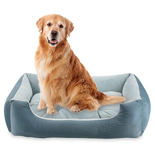 Bibykivn Hundebett, Hundekissen, Hundebett Hundekorb Hundesofa Tierbett, rutschfest Hundebetten für Kleine, Mittlere und Grosse Hunde, Einfache Reinigung, Waschmaschinenfest (50×33cm, Haze blau) von Bibykivn