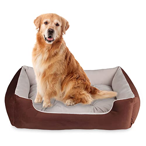 Bibykivn Hundebett, Hundekissen, Hundebett Hundekorb Hundesofa Tierbett, rutschfest Hundebetten für Kleine, Mittlere und Grosse Hunde, Einfache Reinigung, Waschmaschinenfest (50×33cm, Kaffee) von Bibykivn