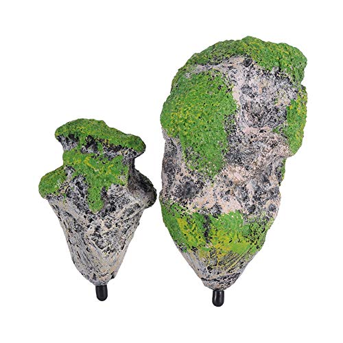 Bicaquu Aquarium-Sich hin- und herbewegende Felsen-Verzierungs-Landschaft Moss Flying Suspended Stone Decorations(M) von Bicaquu