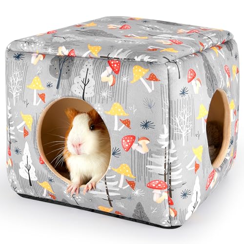 Bienbee Meerschweinchen-Versteck Waschbares Meerschweinchenhaus, gemütliches Meerschweinchenbett für kleine Haustiere, Hasen, Hamster, Chinchilla, Meerschweinchen, Zubehör, Pilz von Bienbee