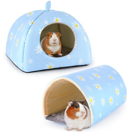 Meerschweinchenversteck Bienbee Kaninchenbett mit Meerschweinchentunnel, Meerschweinchen-Spielzeug-Set, Meerschweinchenhaus, Kaninchenversteck Meerschweinchen-Zubehör für Hamster, Frettchen, von Bienbee