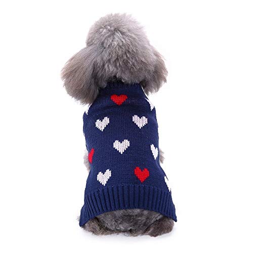 Bienwwow Hundepullover, warm, Winterkleidung, weicher Mantel für kleine und mittelgroße Hunde, Größe XXL, MYD84Blue von Bienwwow