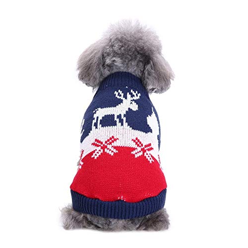 Bienwwow Hundepullover, warm, Winterkleidung, weicher Mantel für kleine und mittelgroße Hunde, Größe XXL, MYD88Blue von Bienwwow