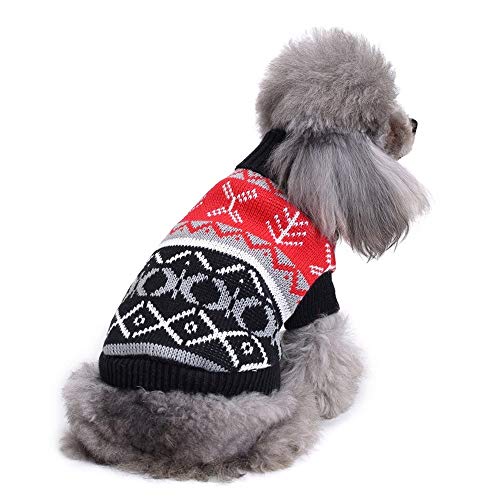 Bienwwow Hundepullover, warmer Pullover, Welpenpullover, Winterkleidung, weicher Mantel, Hunde für kleine und mittelgroße Hunde, Größe S, MYD90BLACK von Bienwwow