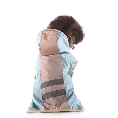 Bienwwow Hunderegenmantel mit Kapuze, ultraleicht, atmungsaktiv, 100% wasserdicht, Regenjacke für mittelgroße und große Hunde (2XL, YY27Blue) von Bienwwow