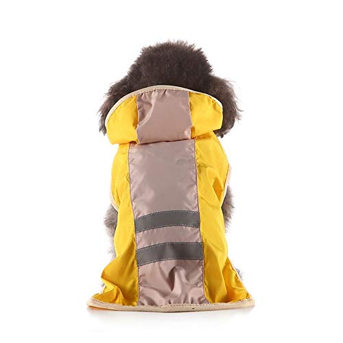 Bienwwow Hunderegenmantel mit Kapuze, ultraleicht, atmungsaktiv, 100% wasserdicht, Regenjacke für mittelgroße und große Hunde (2XL, YY28Yellow) von Bienwwow