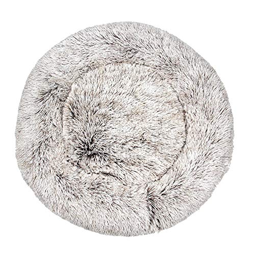 Bienwwow Jb3kf Hundebett/Katzenbett, Kunstfell, rund, bequem für kleine, mittelgroße und große Hunde, sehr weich, beruhigendes Bett, selbstwärmend, 60 cm von Bienwwow