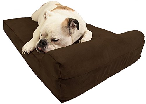 Barker Junior Orthopädisches Hundebett mit Kopfstütze für mittelgroße Hunde, 10,2 cm, 13,6 - 22,7 kg von Big Barker