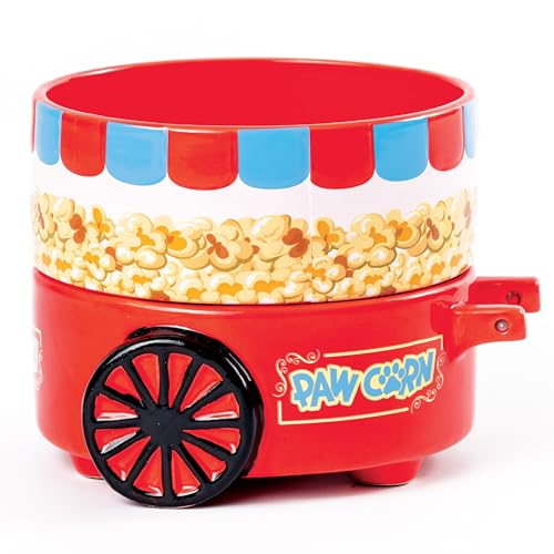 BigMouth Inc Popcorn Futternapf, niedliches Keramik-Futter- und Wassernapf-Set für Katzen und Hunde, Haustiersichere Näpfe für Katzen- und Hundefutter, 2er-Set von BigMouth